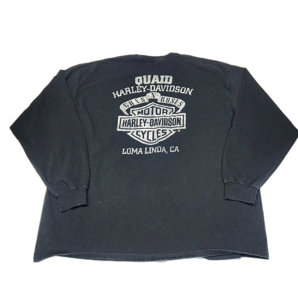 RARE Guns N Roses x Harley Davidson Long Sleeve Shirt XL Bravado Licensed - Picture 2 of 9